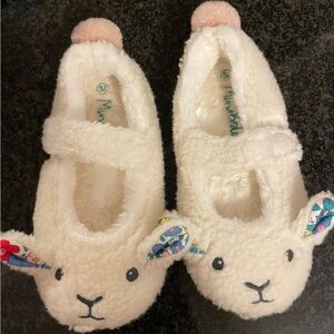Mini Boden Cream Bunny Slippers for Kids